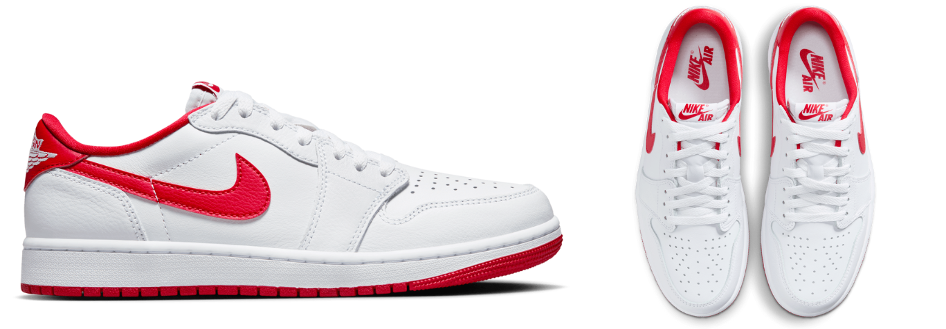 air jordan 1 low trainers white university red white